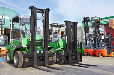 Electric forklift stackers clipart