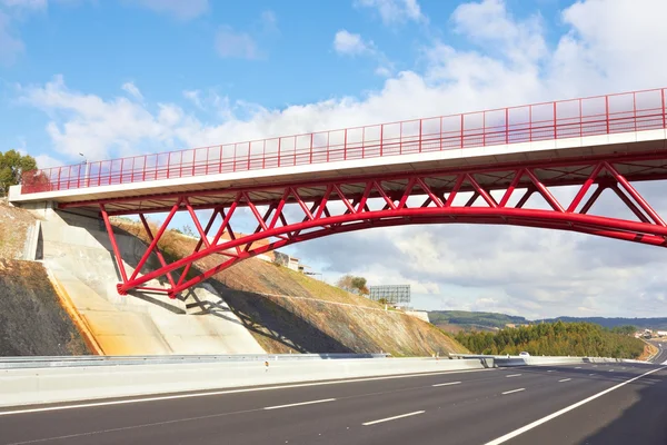 Bridge above the highway — Stock Photo, Image