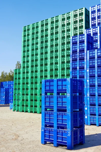 Plastic Crates in a Warehouse — Stock Photo, Image