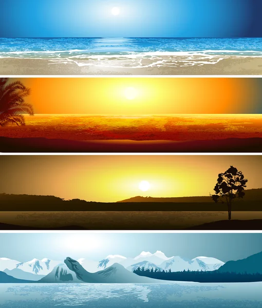 4 coğrafi konumları çizimleri bir dizi