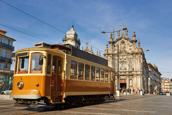 street tram in Porto, Portugal