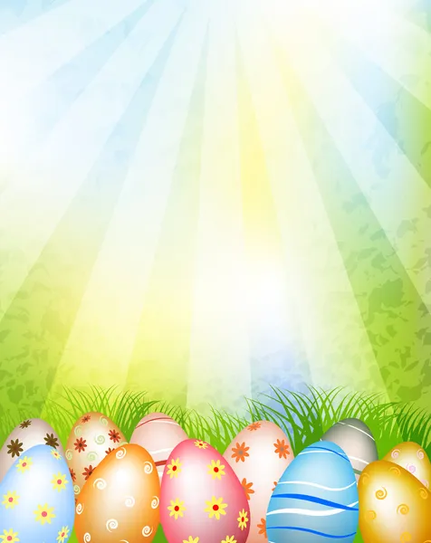 Huevos de Pascua decorados — Vector de stock