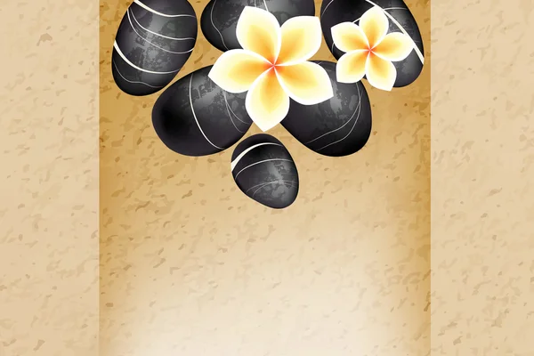 Σπα φόντο με λουλούδια frangipani — Διανυσματικό Αρχείο