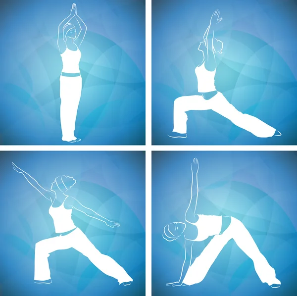 Yoga, pilates — Stok Vektör