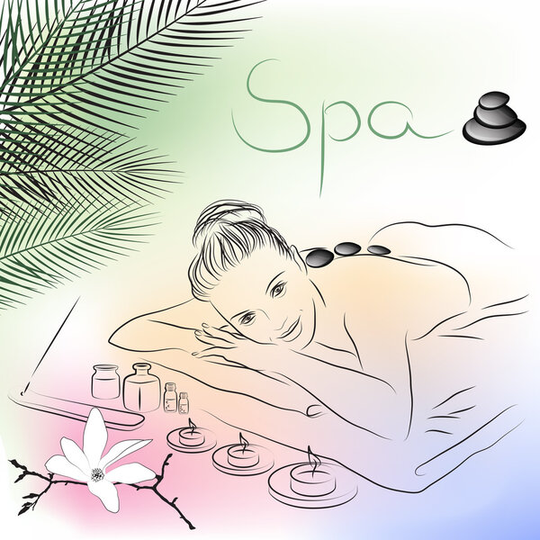 woman lying for spa massage