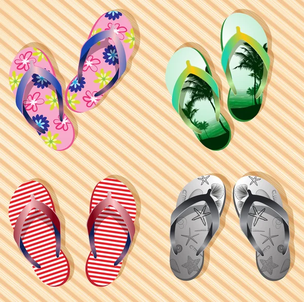 Bunte Flip-Flops — Stockvektor