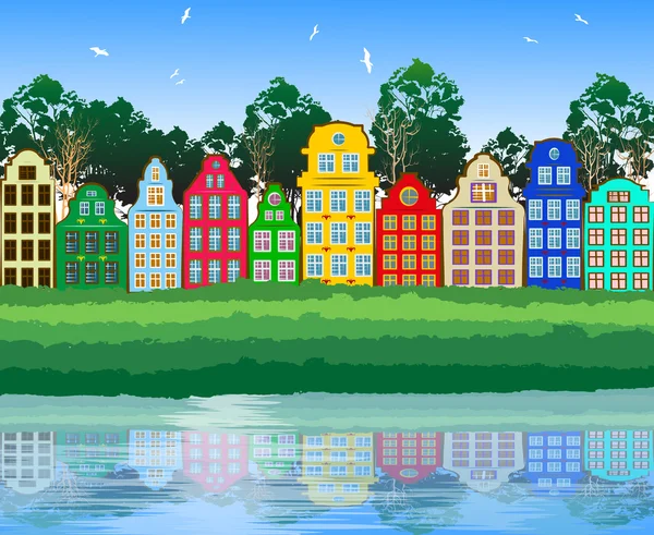 Многоцветный город — стоковый вектор