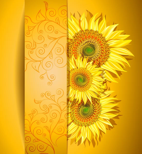 Abstract sunflowers background — Stock Vector