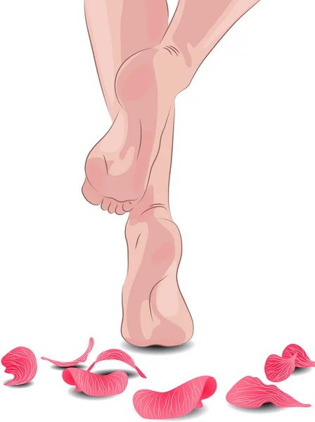 kadın ayakları ve yaprakları