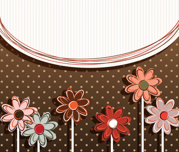 Papper blommor på vintage bakgrund — Stock vektor