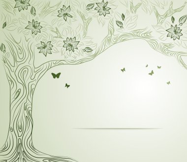 Vector tree, a place for text clipart