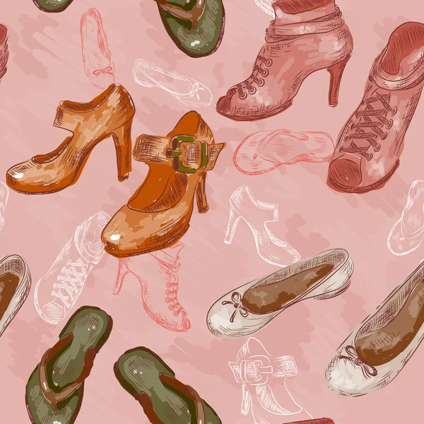 Fondo sin costuras con zapatos de mujer — Archivo Imágenes Vectoriales