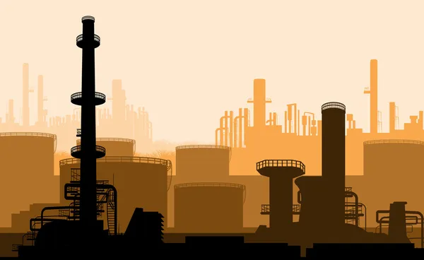 Industrial part of city, power plant — Stock Vector