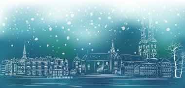 eski şehrin Noel sokak görünümü