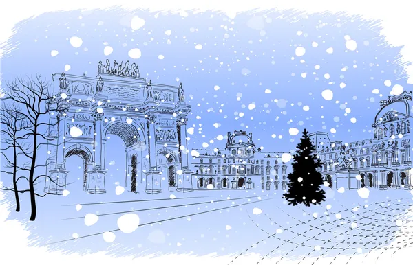 クリスマス パリ — ストックベクタ