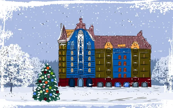 Ville de Noël — Image vectorielle