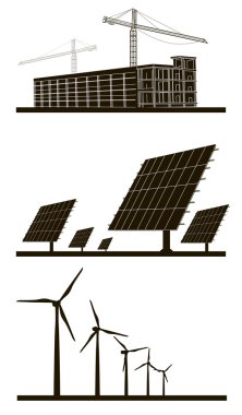Ekoloji arka plan kavramı silhouettes