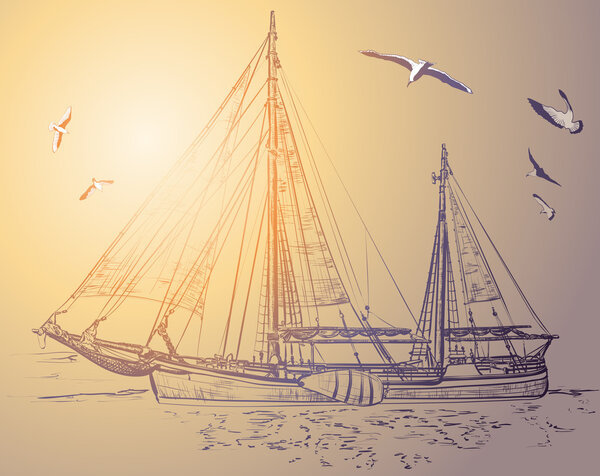 пиратский корабль в океане
