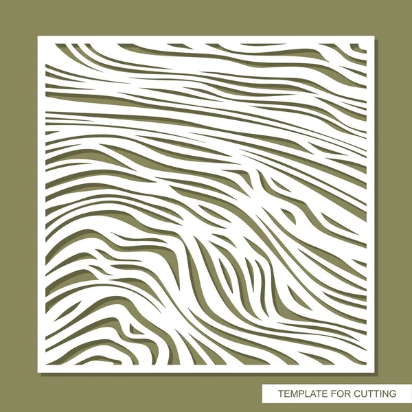 Dekorative Quadratische Platte Mit Geschnitztem Muster Abstraktes Streifenornament Aus Ungleichmäßigen — Stockvektor