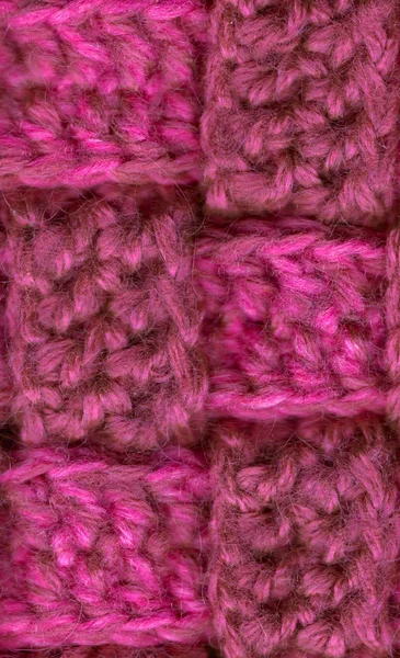 Pink woolen checkered texture — Stock Photo, Image