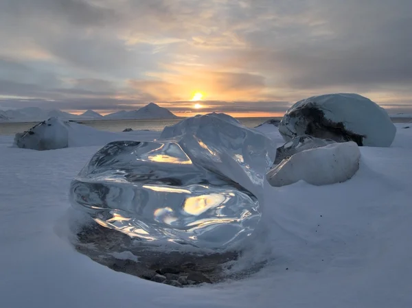 Verzauberte arktische Winterlandschaft Stockbild