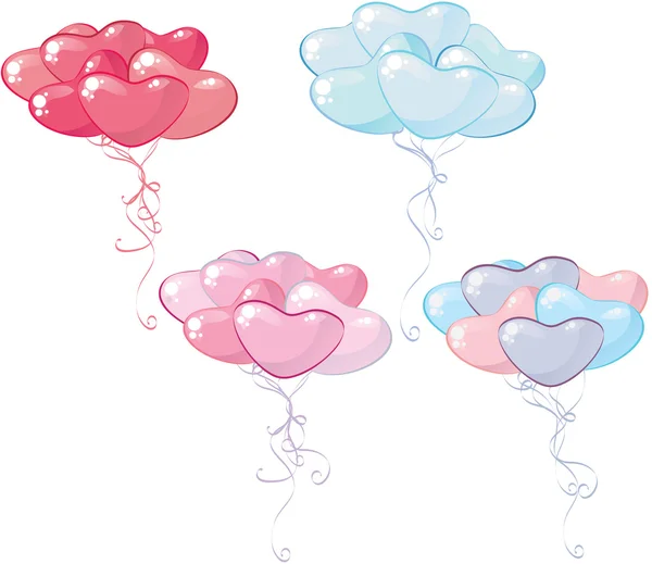 Globos de corazón — Vector de stock