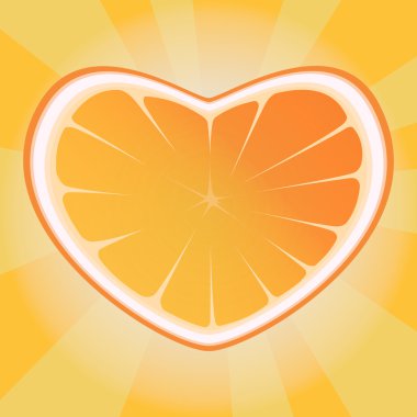 Orange heart clipart