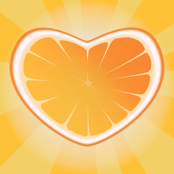 Coração laranja — Vetor de Stock