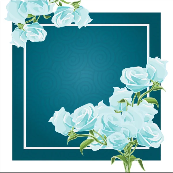 Rose blue postcard — Stock Vector