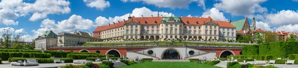 Panorama Východní Fasády Královského Hradu Varšavě Paláce Cínovou Střechou Pohled — Stock fotografie