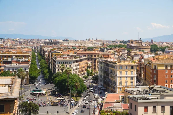 Panorama of Rome. Panorama of Rome. View from the window of the Apostolic Palace in the Vatican on Piazza del Risorgimento and the street Via Crescenzio