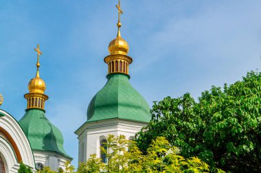 Kyiv 'deki Aziz Sophia Katedrali. Ortodoks Katedrali 'nin Altın Kubbeleri
