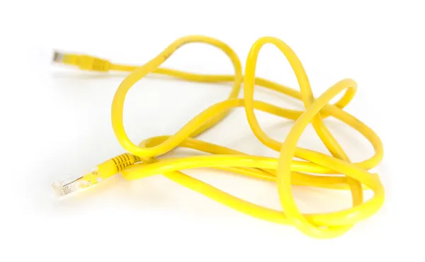 Gele lan kabel — Stockfoto