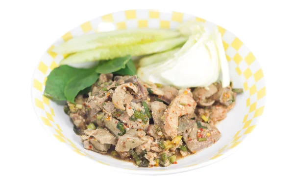 Традиційна тайська кухня смажений свинячий гострий салат — стокове фото