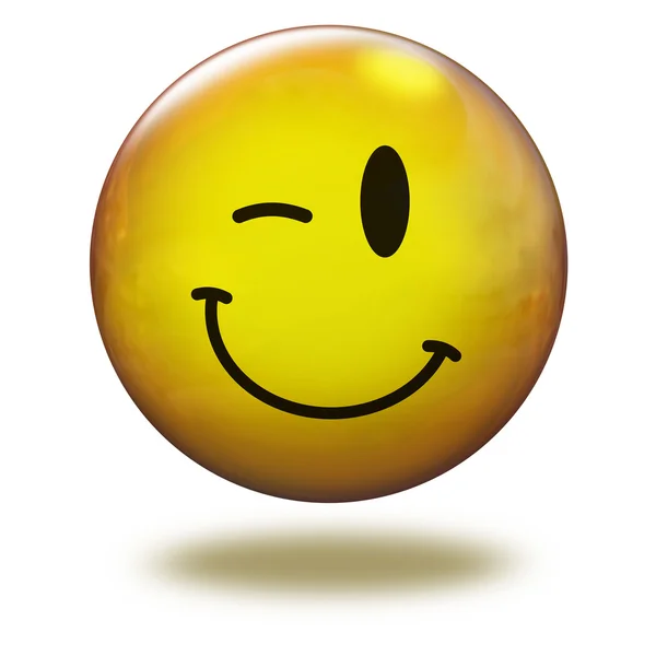 Emoticon render 3d. Wink — Stockfoto