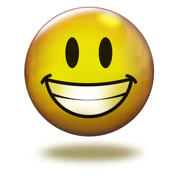Render emoticon 3D. Smiling with teeth — Stock Photo, Image