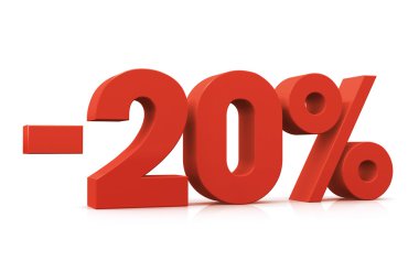 3D Render of 20 percent