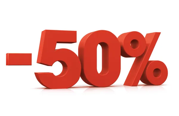 Percentage -50 — Stockfoto