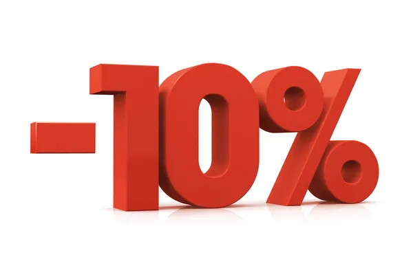 Porcentaje, -10% — Stockfoto