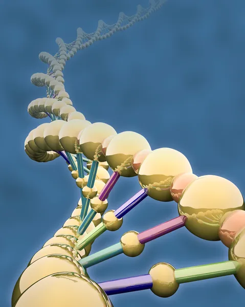 Золотые цепочки ДНК — стоковое фото
