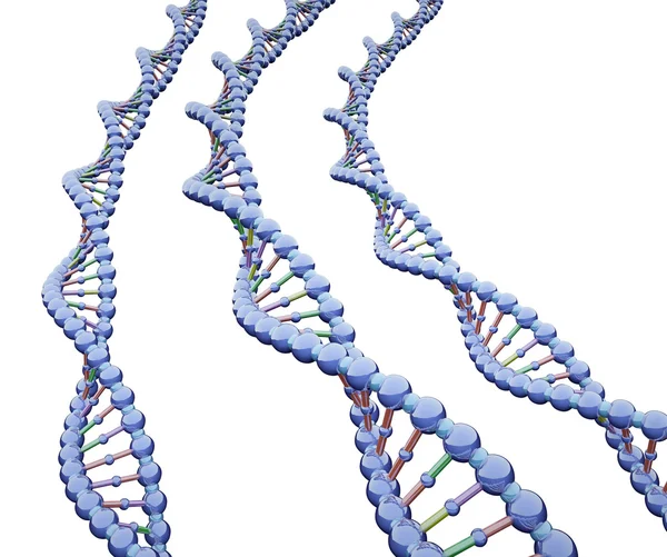 Tres cadenas metálicas de ADN — Foto de Stock