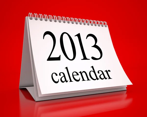 赤い背景のカレンダー 2013 — ストック写真