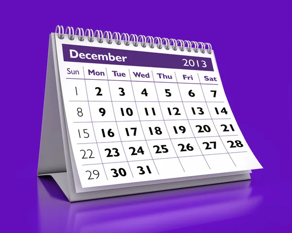 Kalendarz grudnia 2013 r. — Zdjęcie stockowe
