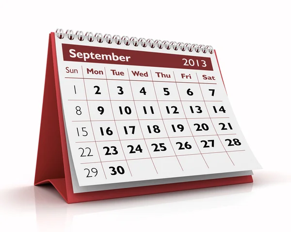 September 2013 Calendar — Stock Photo, Image
