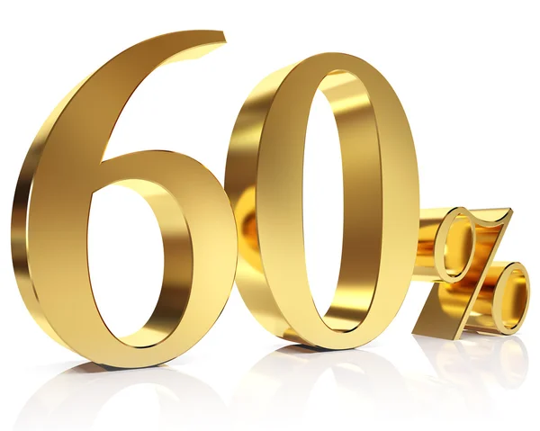 Gold sixty percent discount symbol — Stock Photo, Image