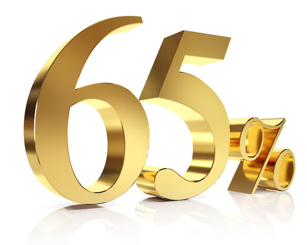 Gold sixtyfive percent discount symbol — Stock Photo, Image