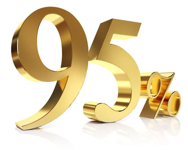 Gold ninety-five percent discount symbol — Stock Photo, Image