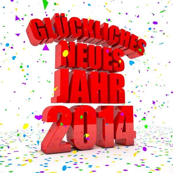Щасливого нового року 2014 німецькою мовами — стокове фото