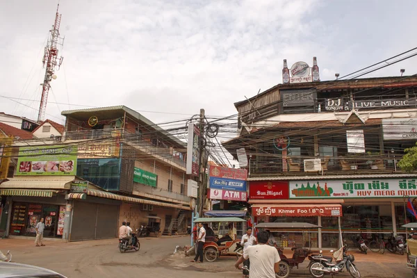 Busy street in Siem Reap, Cambodia — Stock Photo, Image