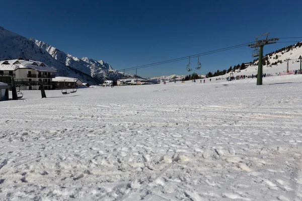 Passo Del Tonale Itália Fevereiro 2021 Pessoas Neve Durante Temporada — Fotografia de Stock
